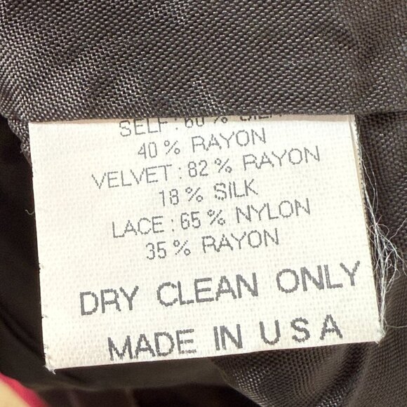 Vintage Y2K Tank Top Patchwork Velvet Lace Silk Brown Small - Picture 7 of 8